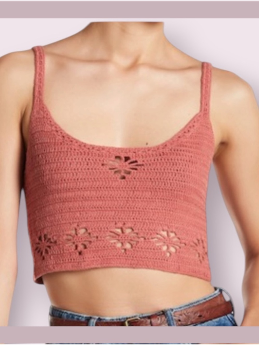 Free People Rose Berkinette Crochet Cami Crop Bralette